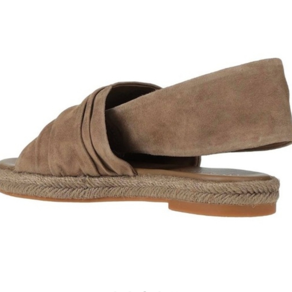 Tory Burch Tan Gathred Suede Slingback Sandals Size 8.5 Nwob - Picture 3 of 13